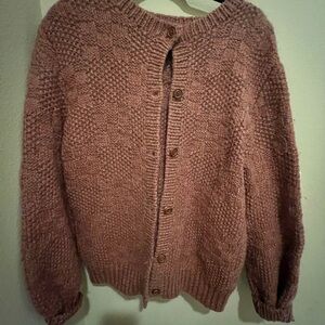 Cozy Knit Button-Up Sweater - Pink